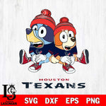 Houston Texans Christmas Bluey & Bingo Sit Svg Eps Dxf Png File,Cut Svg Files, Digital File, Sublimation