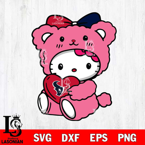 Houston Texans Cute Hello Kitty 3 Svg Eps Dxf Png File, Digital Download, Instant Download