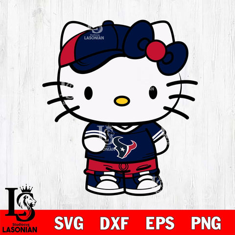 Houston Texans Cute Hello Kitty Football 2 Svg Eps Dxf Png File, NFL svg, Digital Download, Instant Download