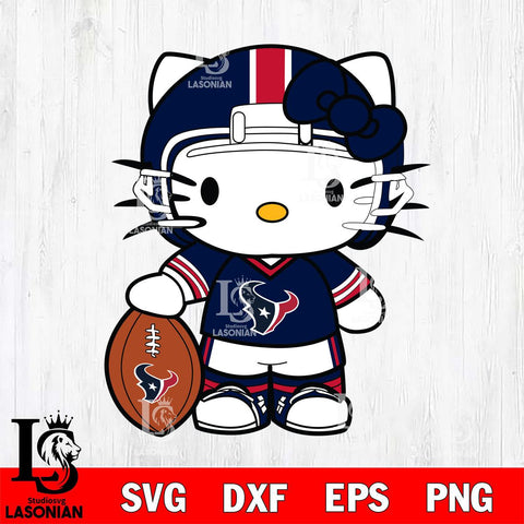 Houston Texans Cute Hello Kitty Football 3 Svg Eps Dxf Png File, NFL svg, Digital Download, Instant Download