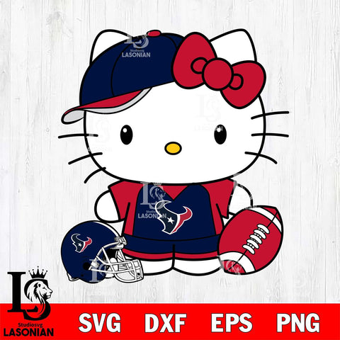 Houston Texans Cute Hello Kitty Football 4 Svg Eps Dxf Png File, NFL svg, Digital Download, Instant Download