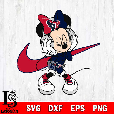 Houston Texans Cute Minnie Mouse Dancing Svg Eps Dxf Png File, Digital Download, Instant Download