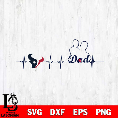 Houston Texans Father Heart Beat Svg Eps Dxf Png File, Digital Download, Instant Download