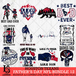 Houston Texans Fathers Day NFL Bundle 12 Svg Eps Dxf Png File, Digital Download, Instant Download