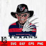 Houston Texans Freddy Krueger Horror Halloween Svg Eps Dxf Png File, Digital Download, Instant Download