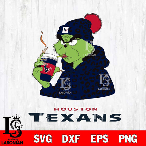 Houston Texans Grinch Leopard Christmas Svg Eps Dxf Png File,Cricut svg files, Digital Download, Instant Download