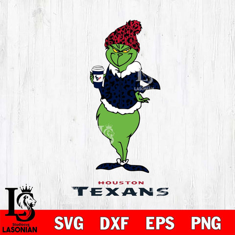 Houston Texans Grinch Leopard Coffee Svg Eps Dxf Png File, Digital Download, Instant Download