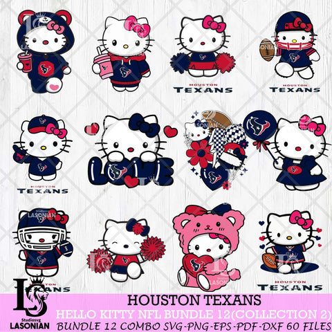 Houston Texans Hello Kitty Bundle 12 SVG Svg Eps Dxf Png File, Digital Download, Instant Download