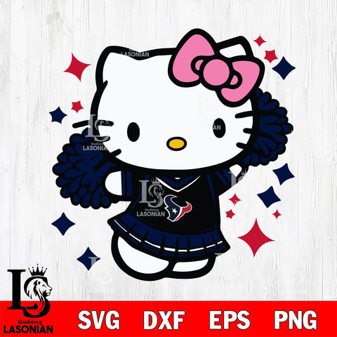 Houston Texans Hello Kitty Cheerleader 4 Svg Eps Dxf Png File, Digital Download, Instant Download