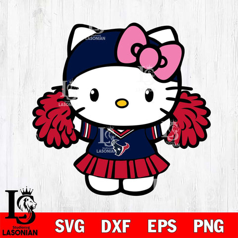 Houston Texans Hello Kitty Cheerleader 5 Svg Eps Dxf Png File, Digital Download, Instant Download