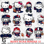 Houston Texans Hello Kitty NFL Bundle 12 Svg Eps Dxf Png File, Digital Download, Instant Download