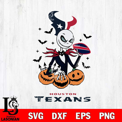 Houston Texans Jack Skellington 2 halloween Svg Eps Dxf Png File, Digital Download, Instant Download