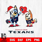 Houston Texans Love Bluey Christmas Svg Eps Dxf Png File, Digital Download