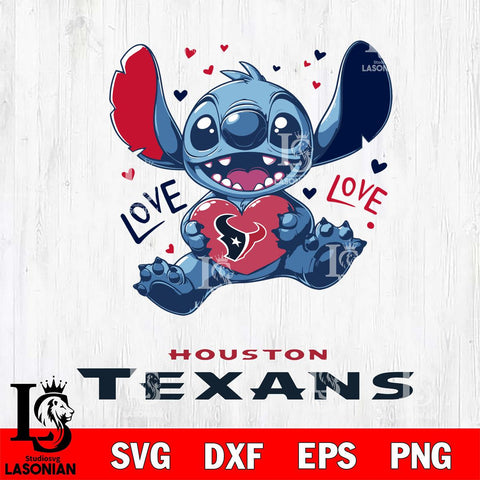 Houston Texans Love Stitch, Svg Eps Dxf Png File, Digital Download