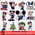 Houston Texans MICKEY CHRISTMAS NFL Bundle 12 Svg Eps Dxf Png File, Digital Download, Instant Download