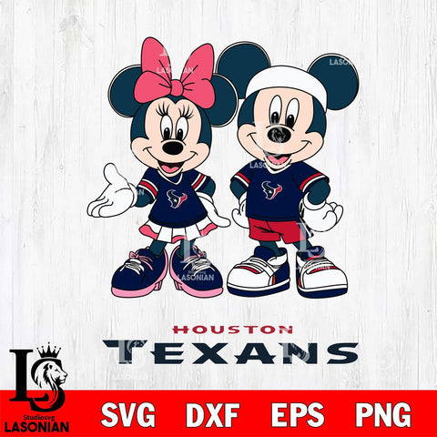 Houston Texans Mickey And Minnie Football Svg Eps Dxf Png File, NFL svg , Digital Download , Instant Download, Cricut File