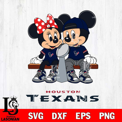 Houston Texans Mickey And Minnie Football Champions Svg Eps Dxf Png File, NFL svg , Digital Download , Instant Download, Cricut File