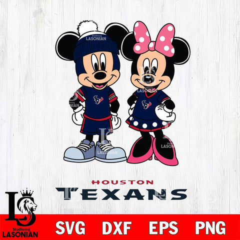 Houston Texans Mickey Minnie Mouse Pink Svg Eps Dxf Png File, Bundle NFl svg , File Cut , Digital Download , Instant Download, Laser Cut Svg Files