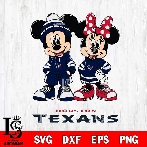 Houston Texans Mickey Minnie Rugby Hoodie Svg Eps Dxf Png File, Bundle NFl svg , File Cut , Digital Download , Instant Download, Laser Cut Svg Files