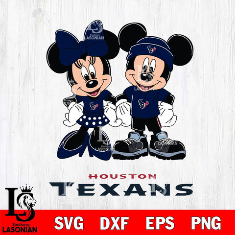 Houston Texans Mickey Minnie Rugby ball Svg Eps Dxf Png File, Bundle NFl svg , File Cut , Digital Download , Instant Download, Laser Cut Svg Files