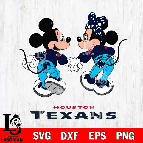 Houston Texans Mickey Minnie Valentine Rugby Svg Eps Dxf Png File, Digital Download ,Instant Download, Cricut File