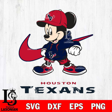 Houston Texans Mickey Mouse NIKE, Svg Eps Dxf Png File, Digital Download