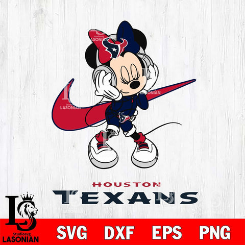 Houston Texans Minnie Mouse Dancing NIKE, Svg Eps Dxf Png File, Digital Download