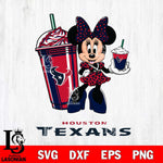 Houston Texans Minnie Mouse Fan And Coffee Svg Eps Dxf Png File, Digital Download, Instant Download