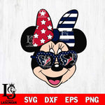 Houston Texans Minnie Mouse Love Svg Eps Dxf Png File, Digital Download, Instant Download