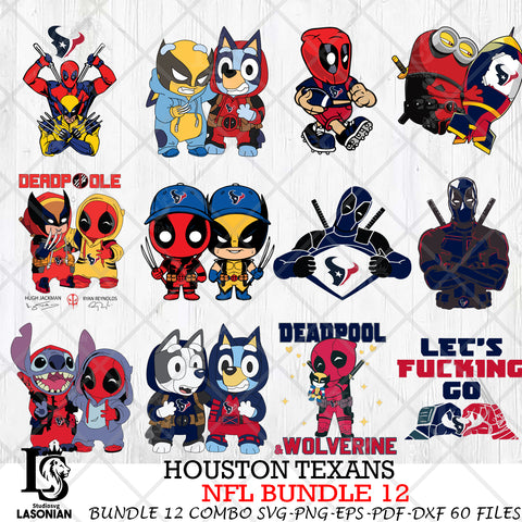 Houston Texans NFL Bundle 12 Svg Eps Dxf Png File, Digital Download, Instant Download