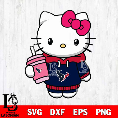 Houston Texans Pretty Hello Kitty Svg Eps Dxf Png File, Digital Download, Instant Download