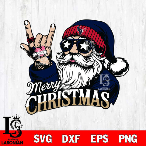 Houston Texans Rock Santa Claus Football Svg Eps Dxf Png File,NFL Svg Files,Digital Download,Sublimation,Instant Download