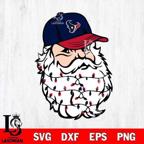 Houston Texans Santa Claus Face Svg Eps Dxf Png File,NFL Svg Files,Digital Download,Sublimation,Instant Download