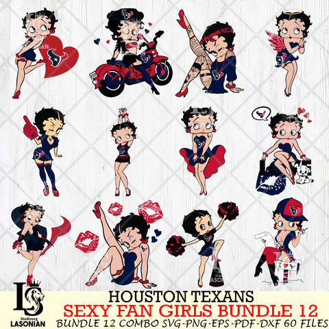 Houston Texans Sexy Fan Girls Bundle 12 Svg Eps Dxf Png File, Digital Download, Instant Download