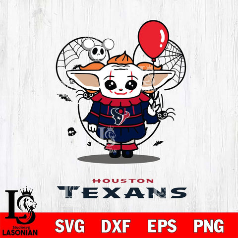 Houston Texans Stitch Pennywise Halloween Svg Eps Dxf Png File, Digital Download, Instant Download