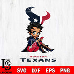 Houston Texans Style Black Fan Girl Betty Boop Svg Eps Dxf Png File, Digital Download, Instant Download