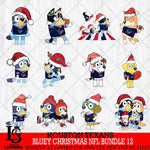 Houston Texans  Bluey Christmas NFL Bundle 12 SVG Svg Eps Dxf Png File, Digital Download, Instant Download