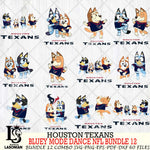 Houston Texans  Bluey Dance NFL Bundle 12 SVG Eps Dxf Png File, Digital Download, Instant Download