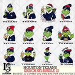 Houston Texans  Grinch NFL Bundle 12 SVG Eps Dxf Png File, Digital Download, Instant Download