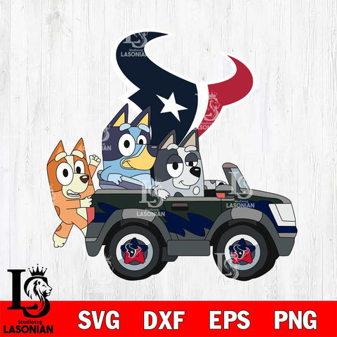 Houston Texans bluey friends car Svg Eps Dxf Png File, Digital Download, Instant Download