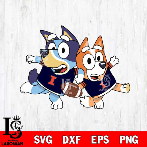 Illinois Fighting Illini Bluey Svg Eps Dxf Png File, Digital Download, Instant Download