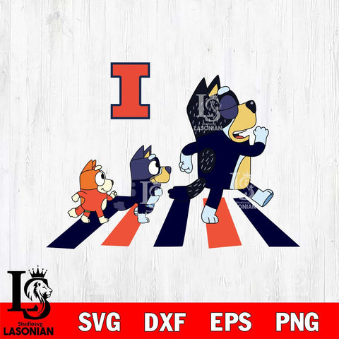 Illinois Fighting Illini Bluey 6 Svg Eps Dxf Png File, Digital Download, Instant Download