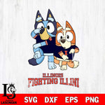 Illinois Fighting Illini Bluey & Bingo Svg Eps Dxf Png File, NCAA svg, Digital Download, Instant Download