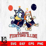 Illinois Fighting Illini Bluey & Bingo 2 Svg Eps Dxf Png File, NCAA svg, Digital Download, Instant Download