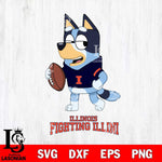 Illinois Fighting Illini Bluey Football Sport Svg Eps Dxf Png File, Digital Download ,Instant Download, Cricut File