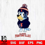 Illinois Fighting Illini Bluey Hoodie rugby Svg Eps Dxf Png File, Digital Download ,Instant Download, Cricut File