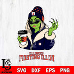 Illinois Fighting Illini Boujee Grinch Girls Christmas Cut Files Cricut, Svg Dxf Eps Png file, Digital download , Silhouette