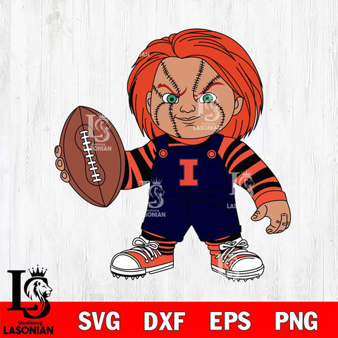 Illinois Fighting Illini Chucky Horror 12 Svg Eps Dxf Png File, NCAA svg, Digital Download, Instant Download