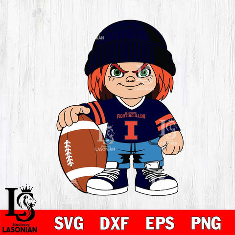 Illinois Fighting Illini Chucky Horror 4 Svg Eps Dxf Png File, NCAA svg, Digital Download, Instant Download