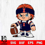 Illinois Fighting Illini Chucky Horror 5 Svg Eps Dxf Png File, NCAA svg, Digital Download, Instant Download